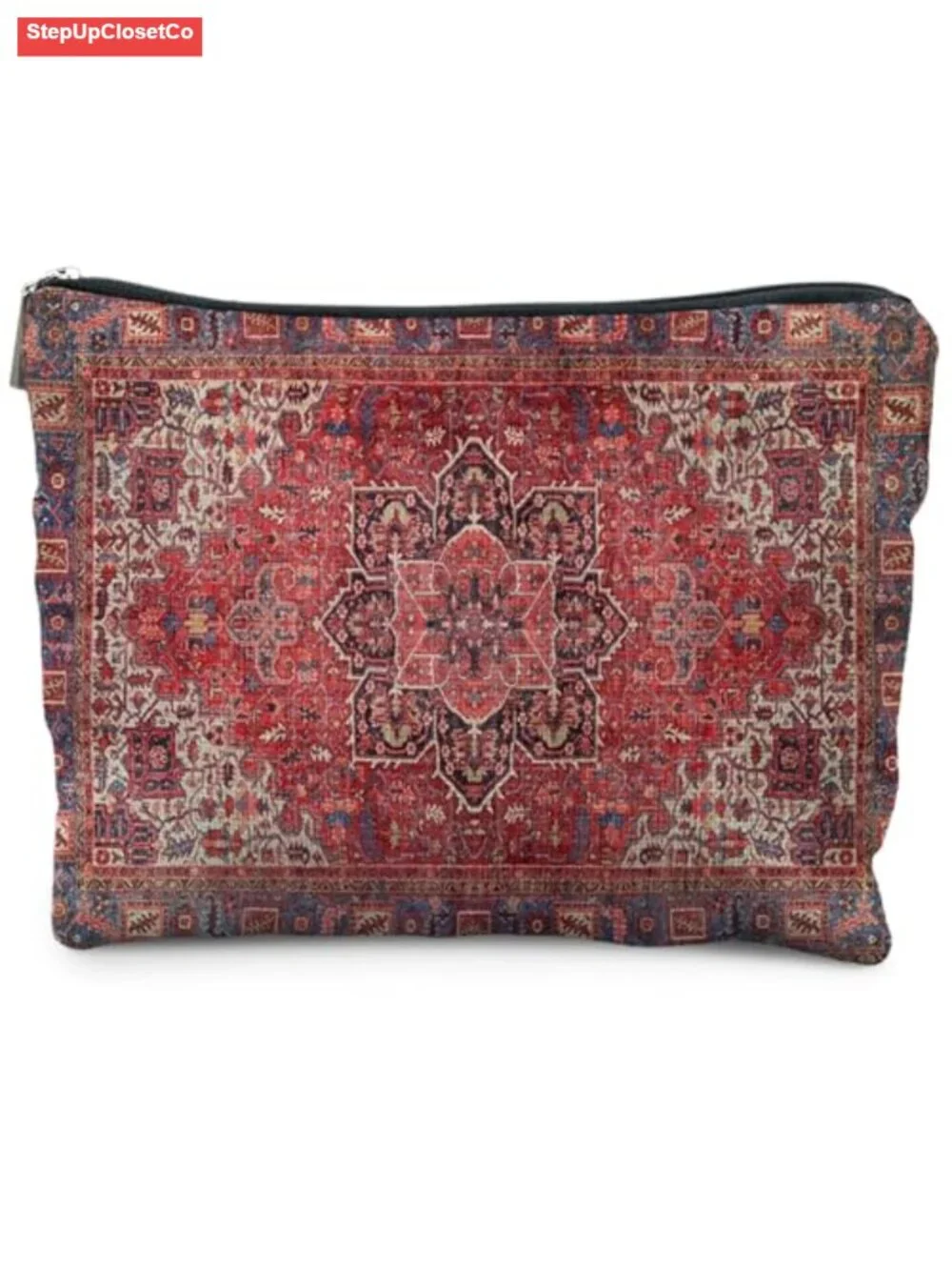 Linen Makeup Bag Vintage Ethnic Pattern Cosmetic Pouch Boho Tapestry Travel Case